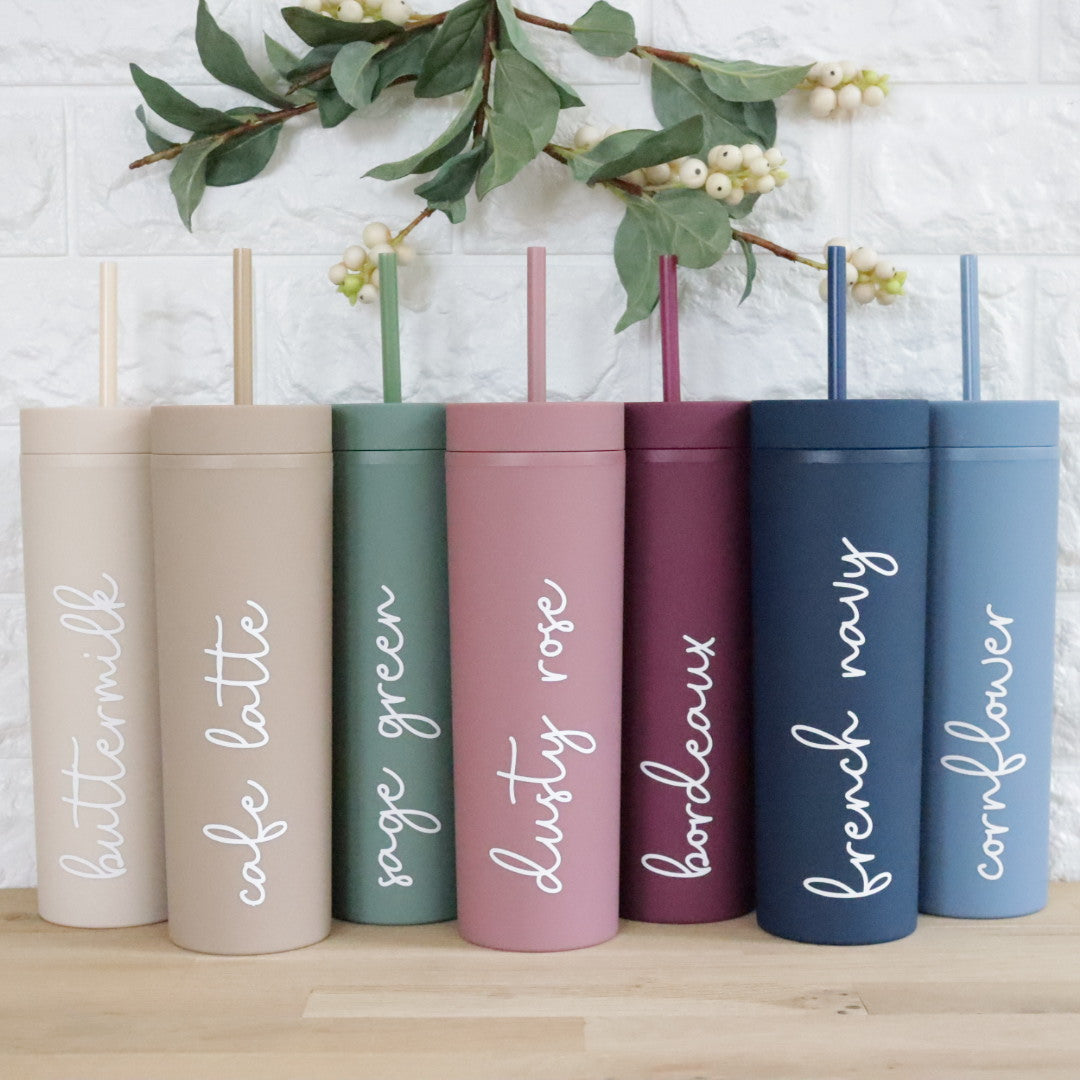 Skinny Matte Double Wall Tumbler (Personalisation Available)
