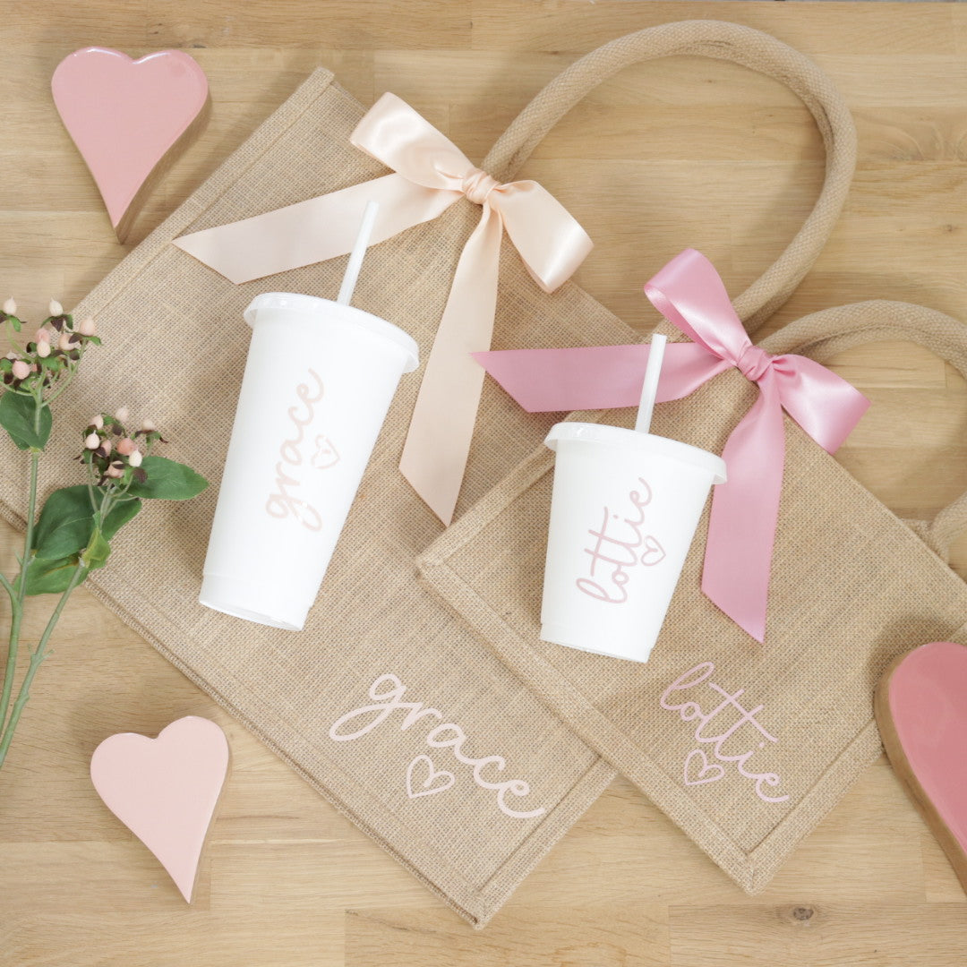 Bow Jute Bag &/or Cold Cup