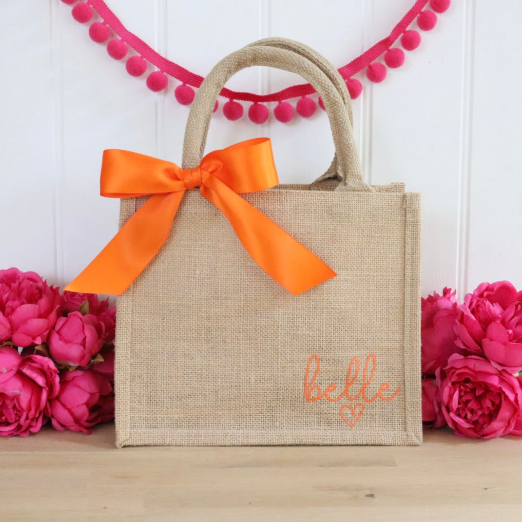 Bow Jute Bag &/or Hot Cup
