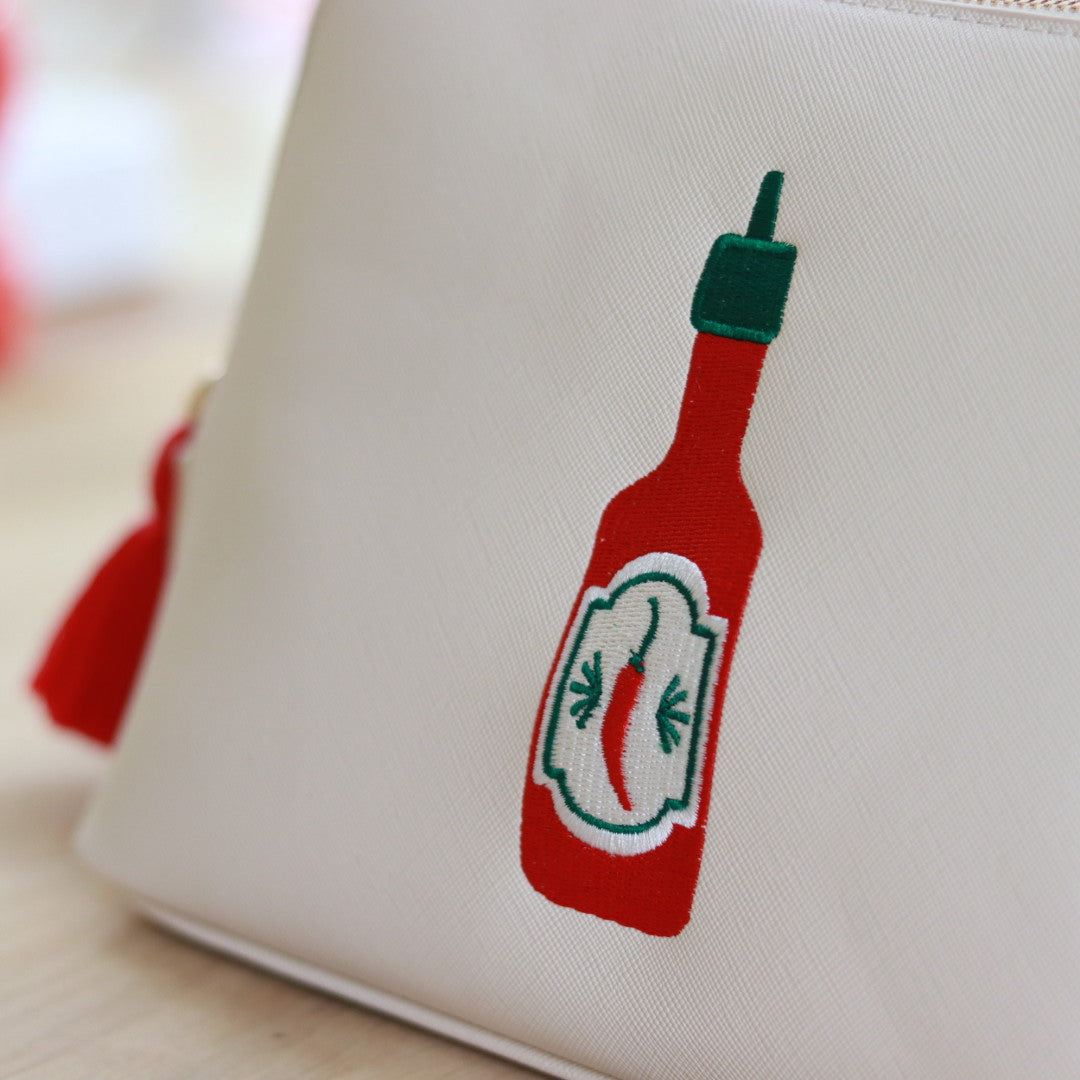 Hot Sauce Embroidered Bag