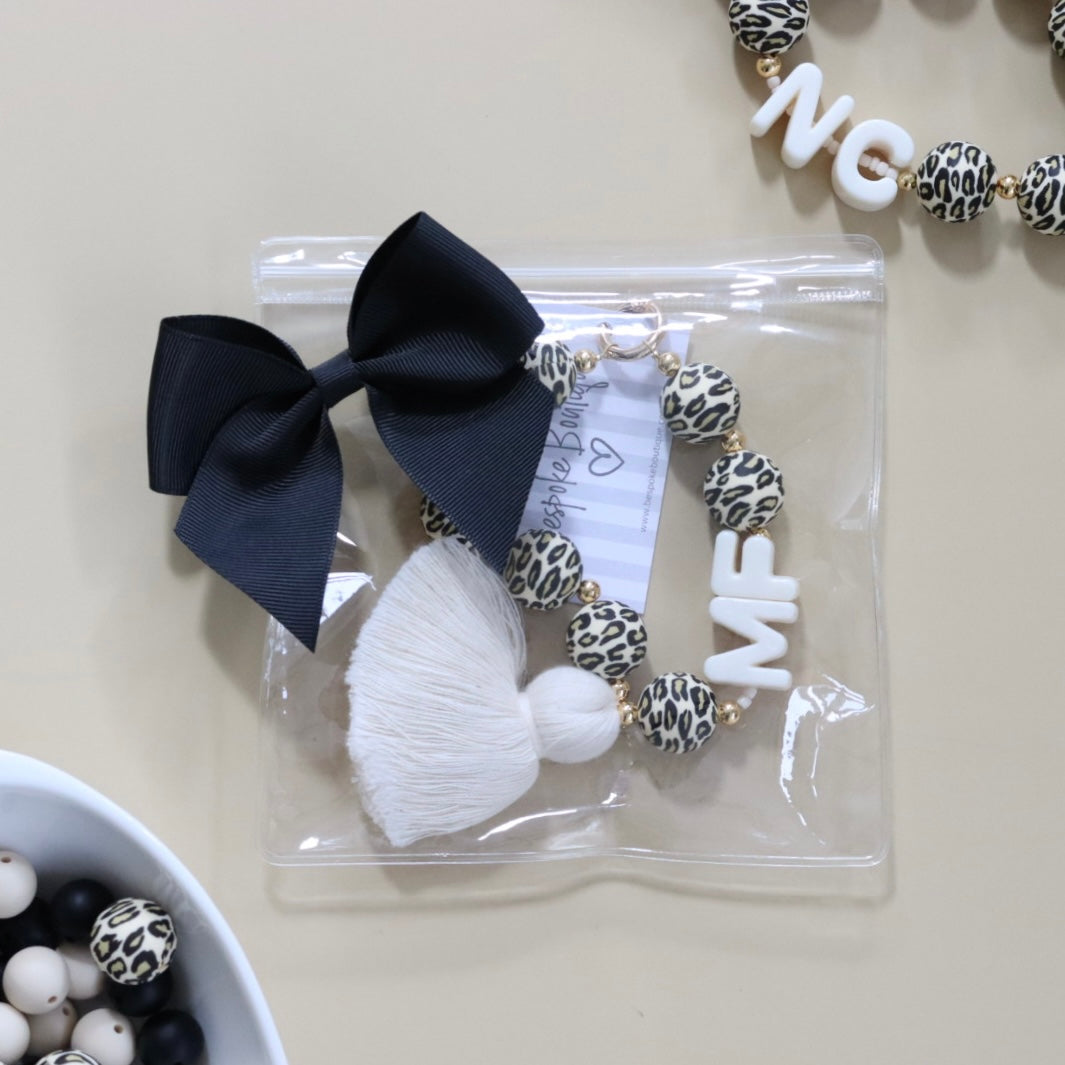 Leopard Bubblegum Bead Phone Charm