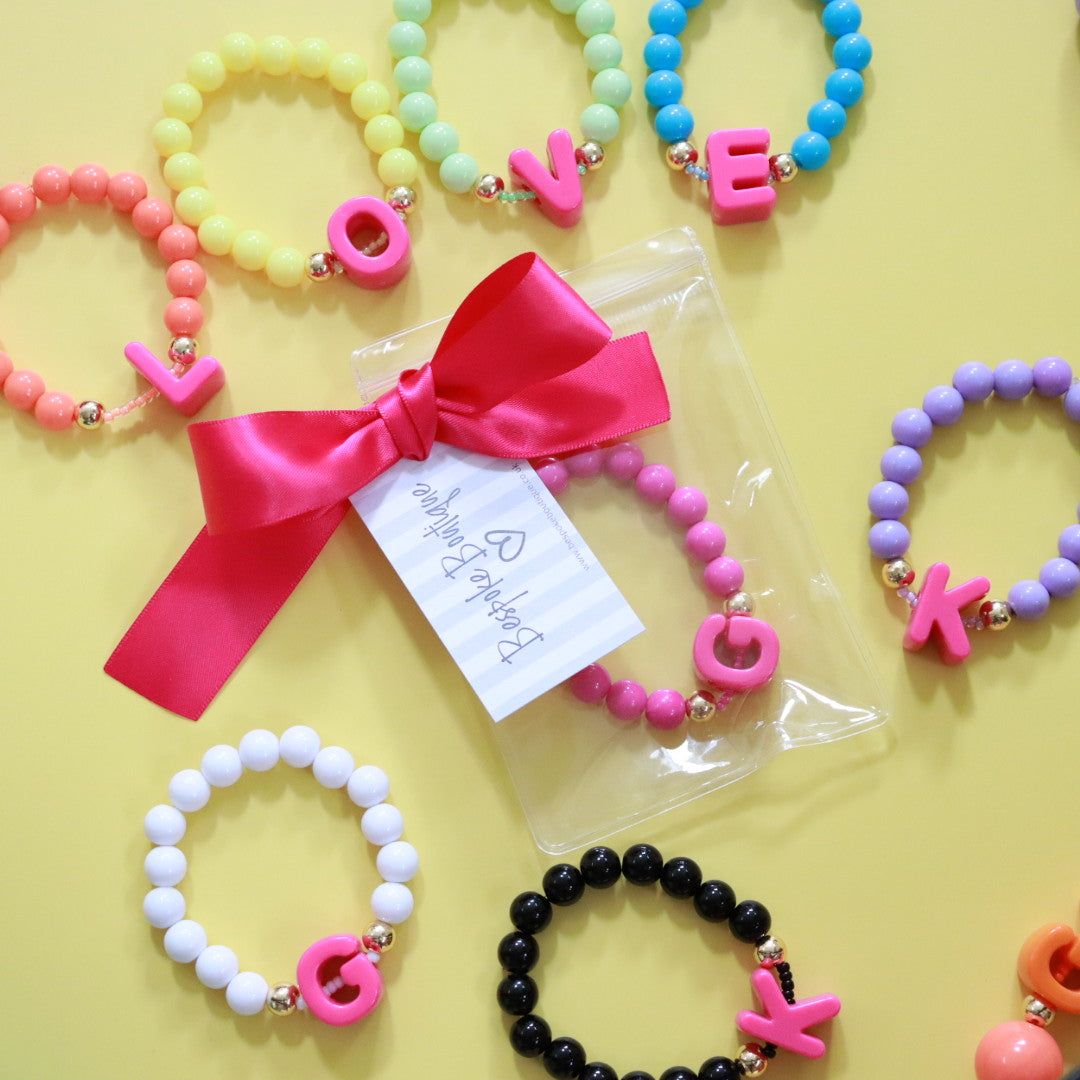 'Love Letter' Fuchsia Bead Bracelet