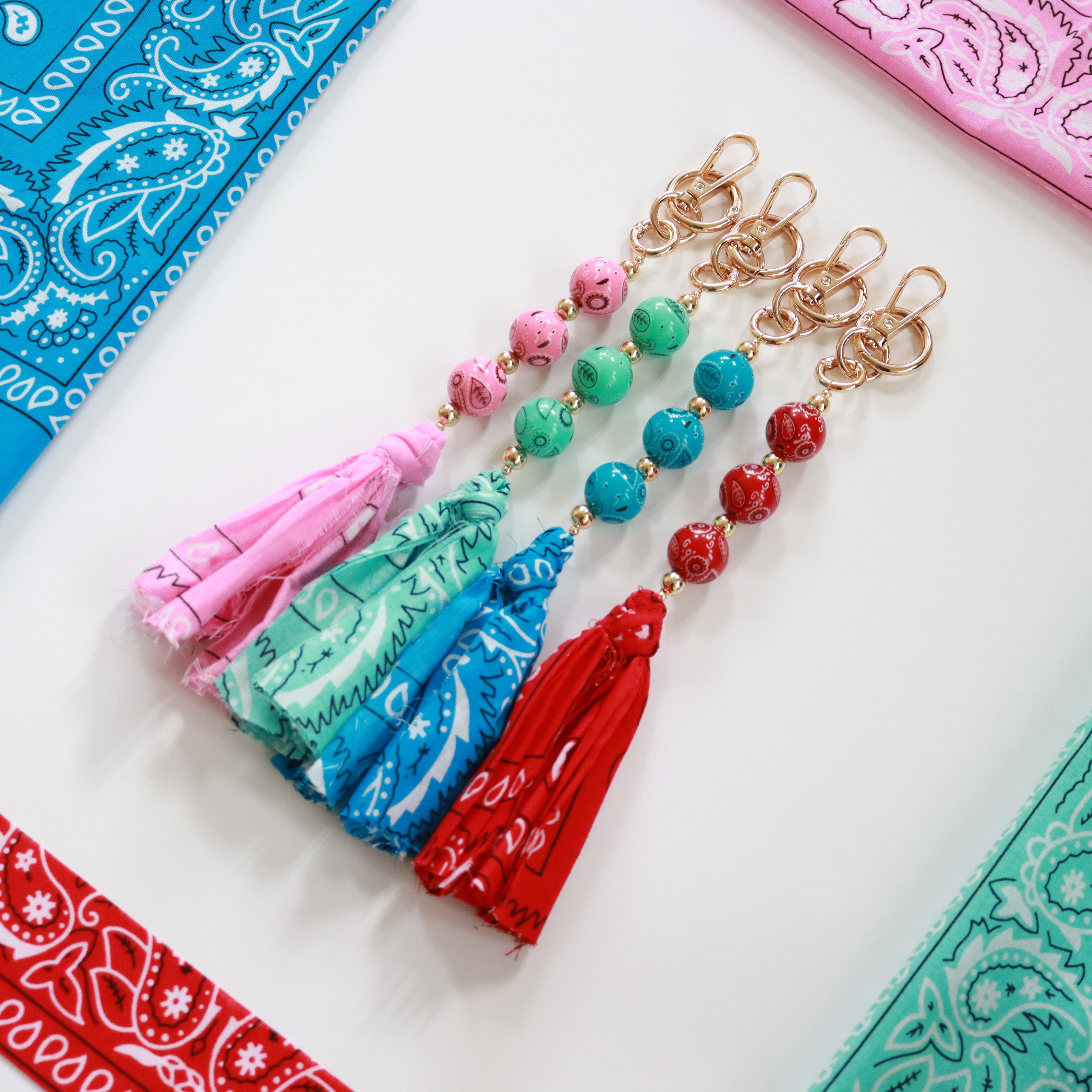 'Bandana Boho' Bead Keychain/Bag Charm