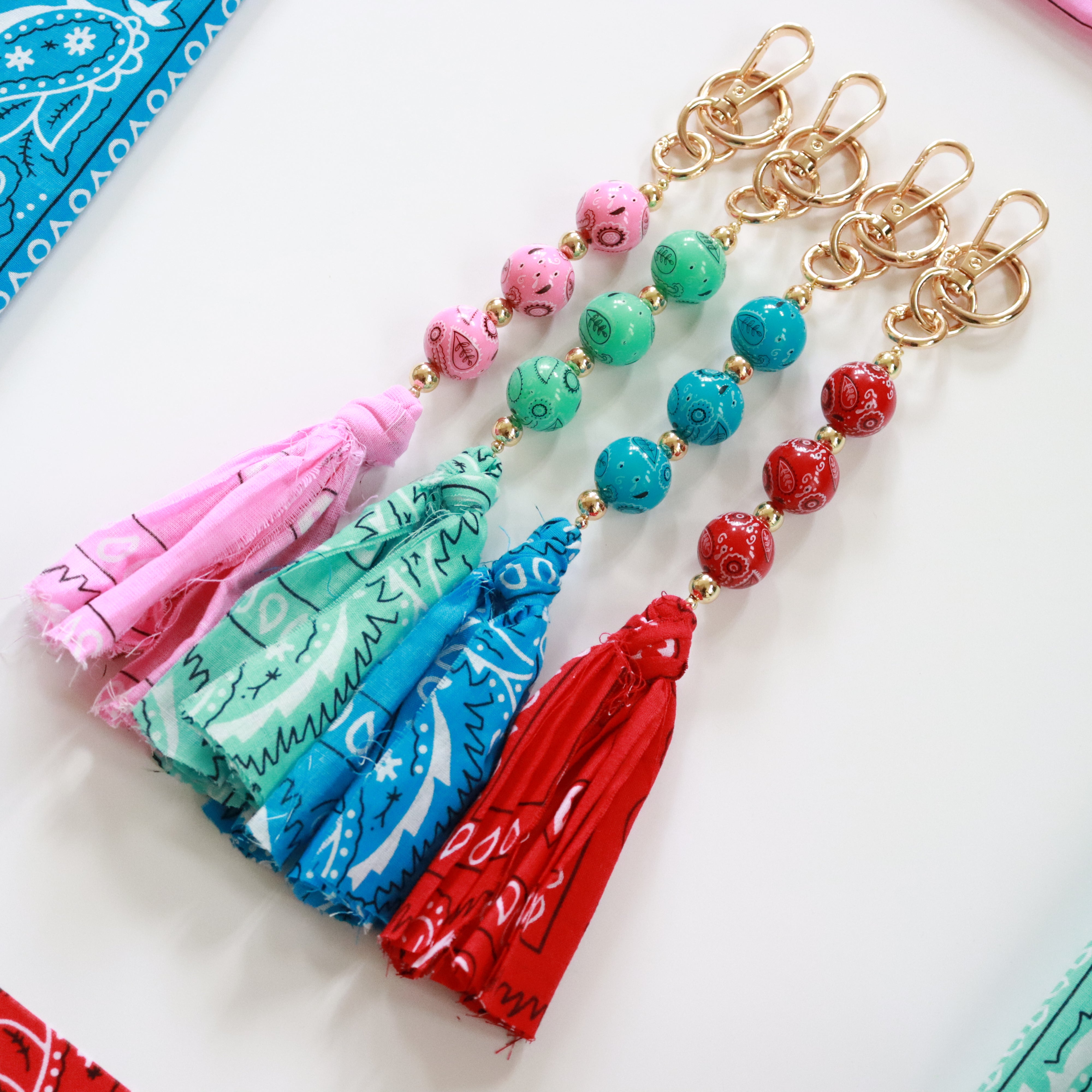 'Bandana Boho' Bead Keychain/Bag Charm