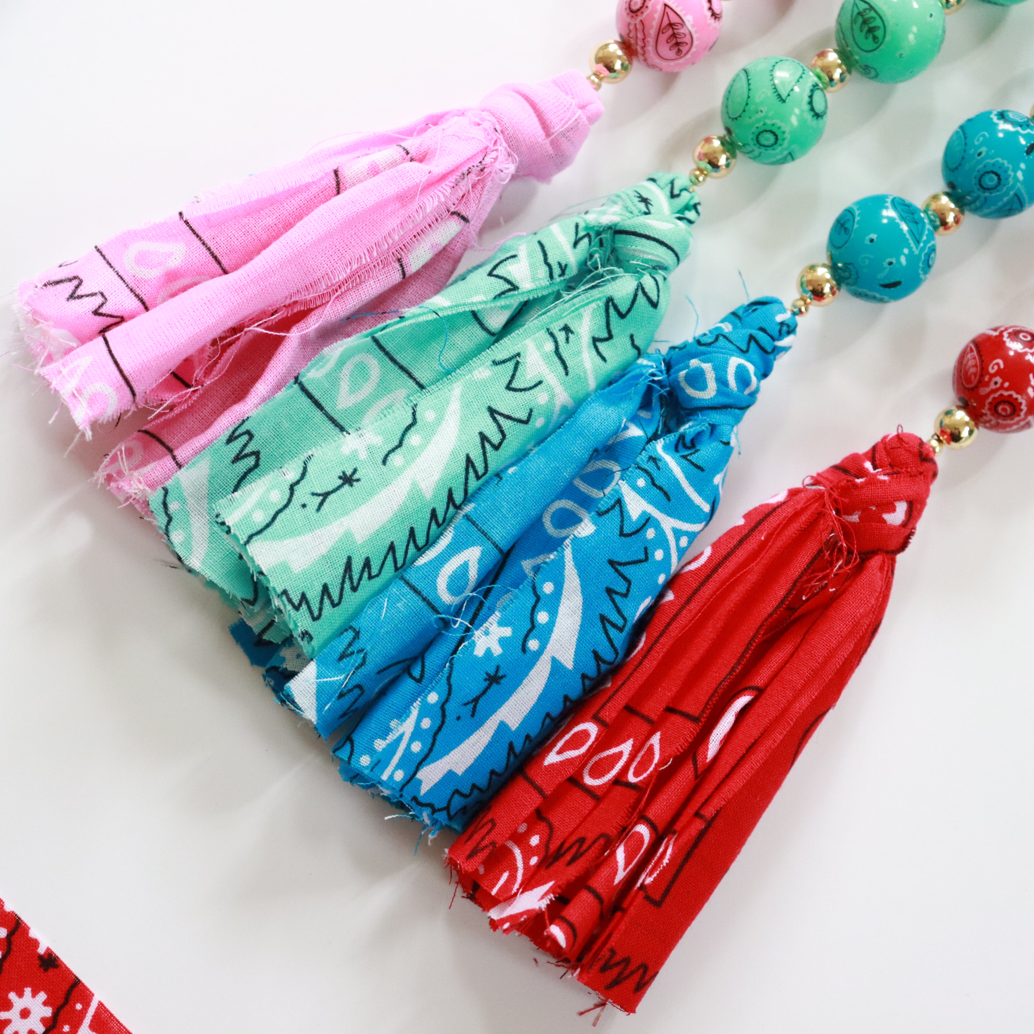 'Bandana Boho' Bead Keychain/Bag Charm