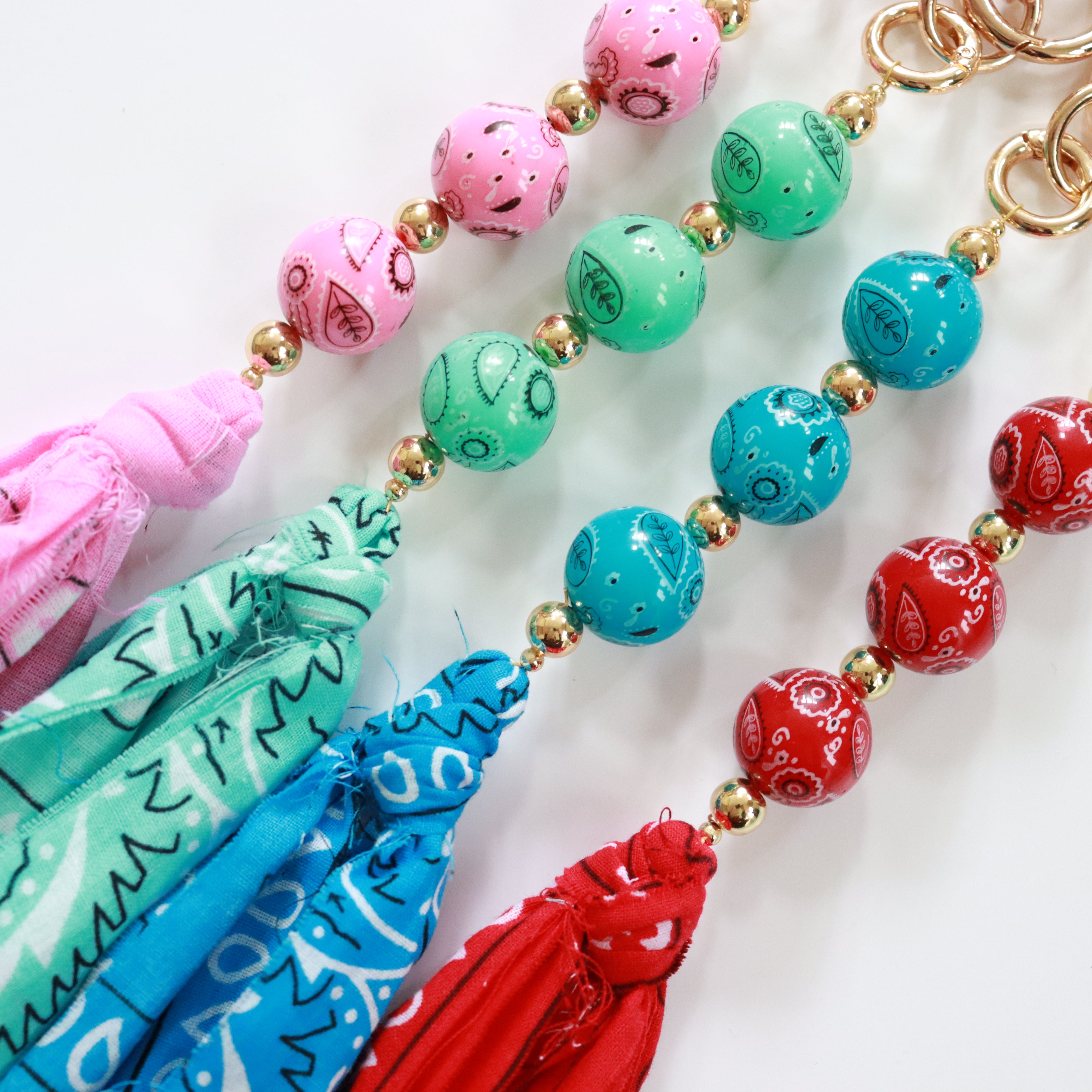 'Bandana Boho' Bead Keychain/Bag Charm