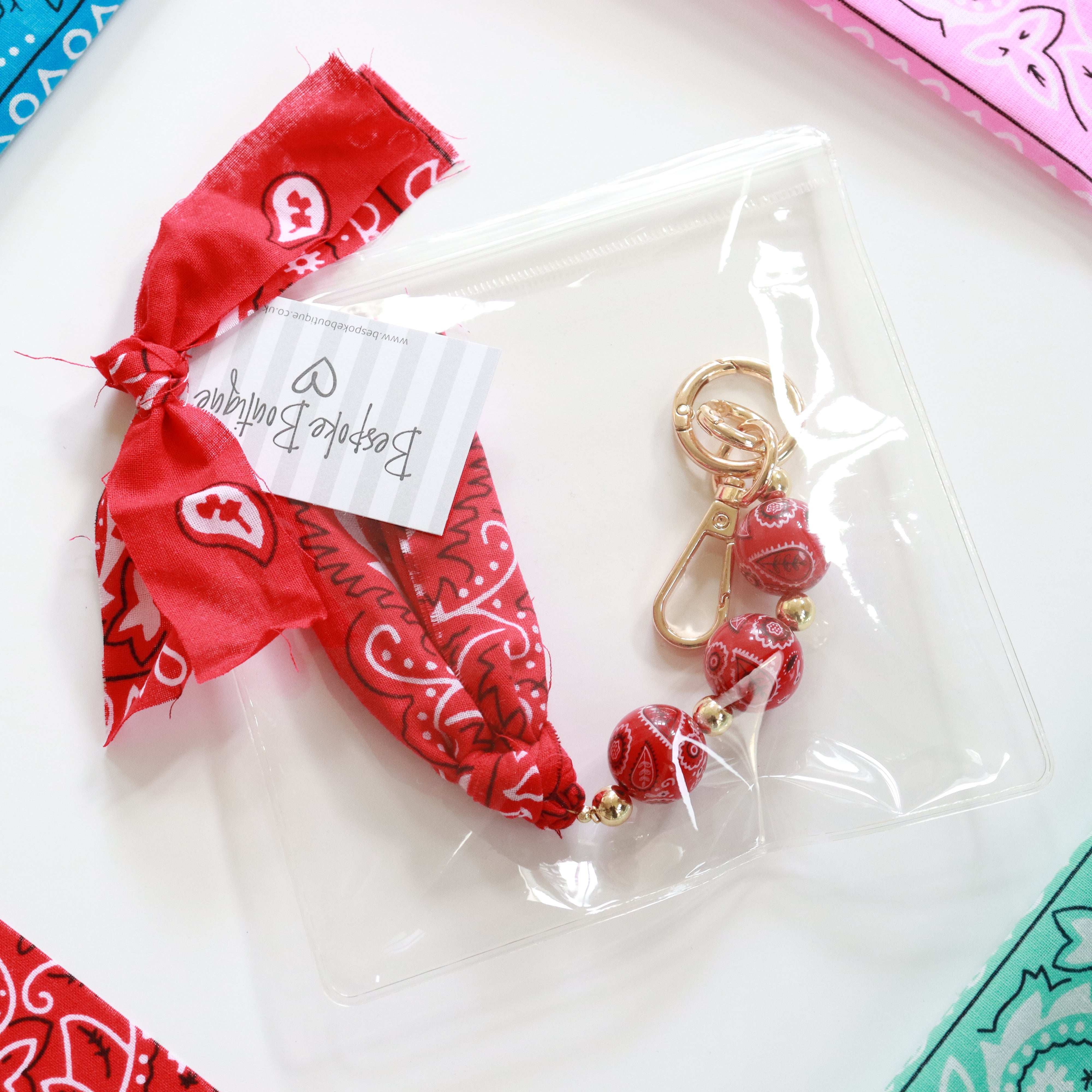 'Bandana Boho' Bead Keychain/Bag Charm