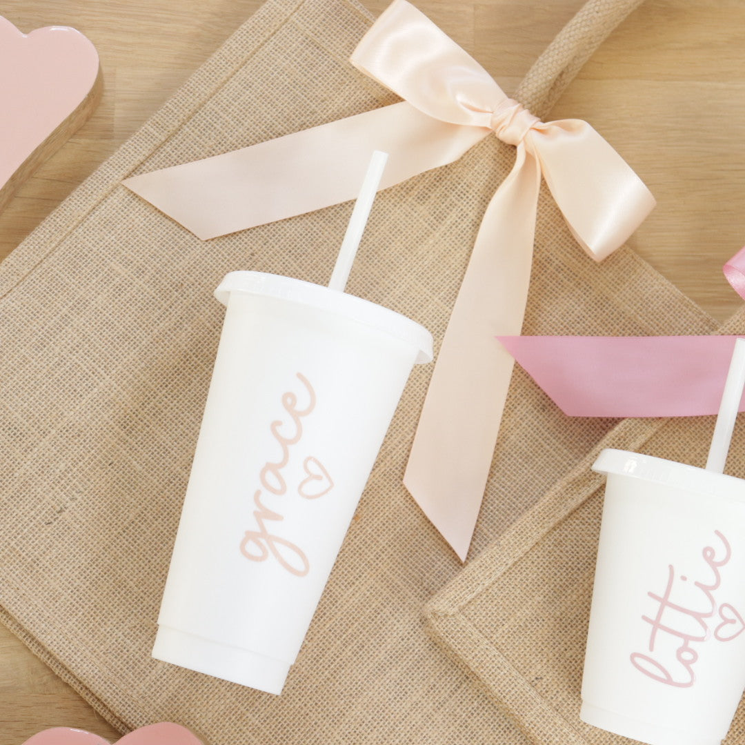 Bow Jute Bag &/or Cold Cup