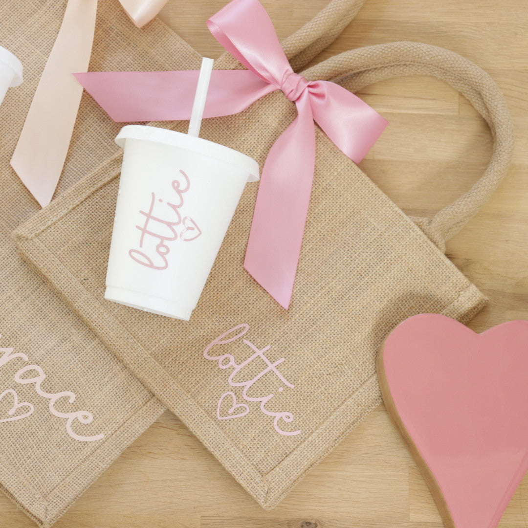 Bow Jute Bag &/or Cold Cup