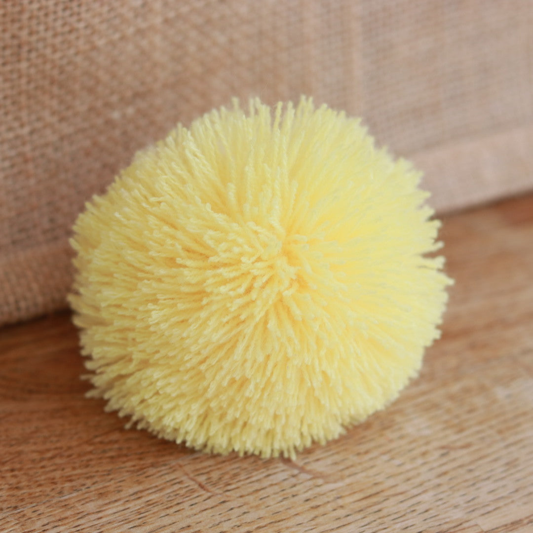 Pom Pom Jute Tote Bag