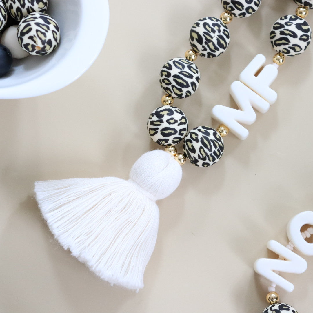 Leopard Bubblegum Bead Phone Charm