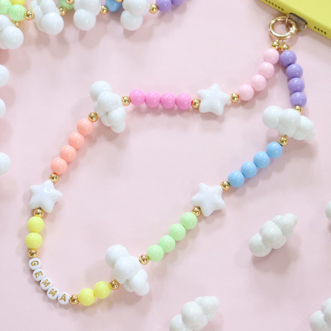 'Over The Rainbow' Pastel Bead Phone Charm
