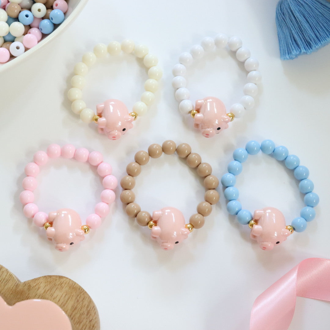 'Piggy Pink' Bead Bracelet