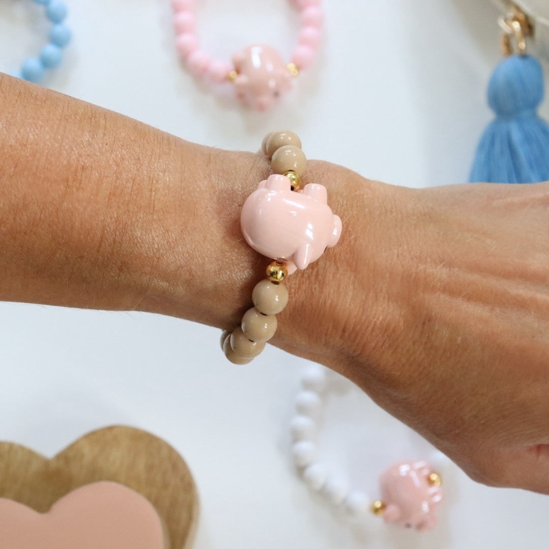 'Piggy Pink' Bead Bracelet