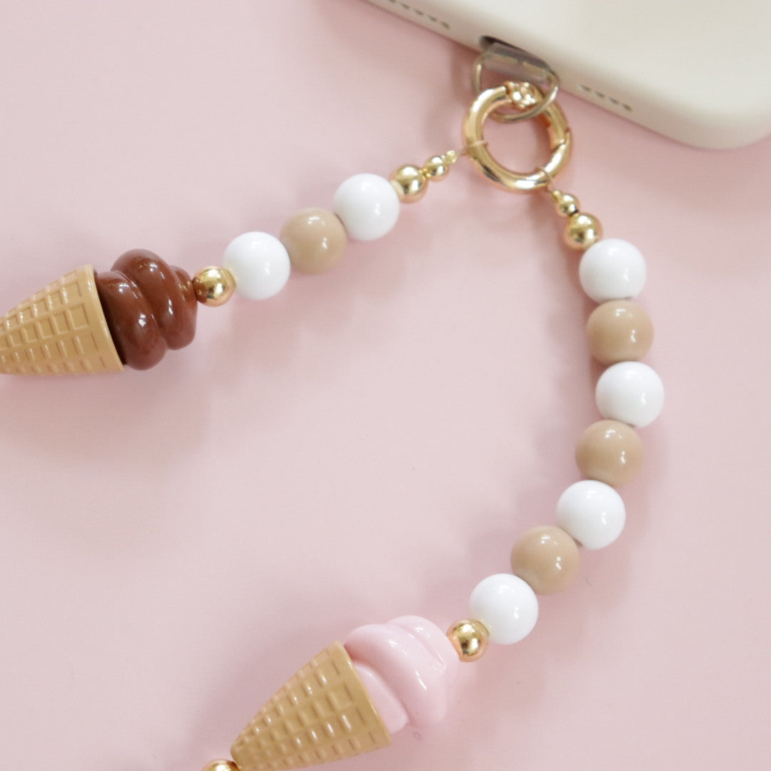 'Neopolitan' Bead Phone Charm