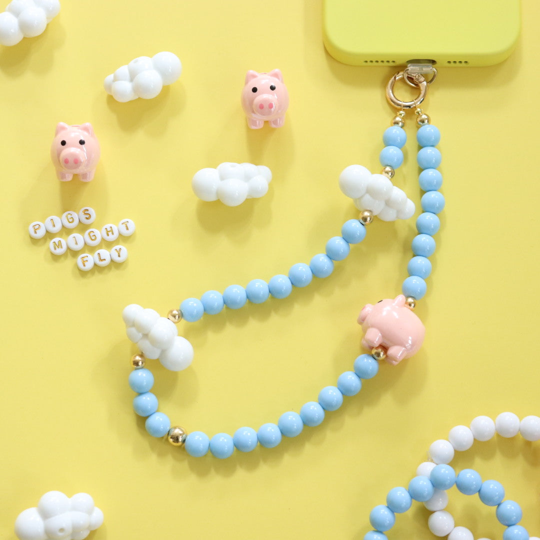 'Pigs Might Fly' Bead Phone Charm