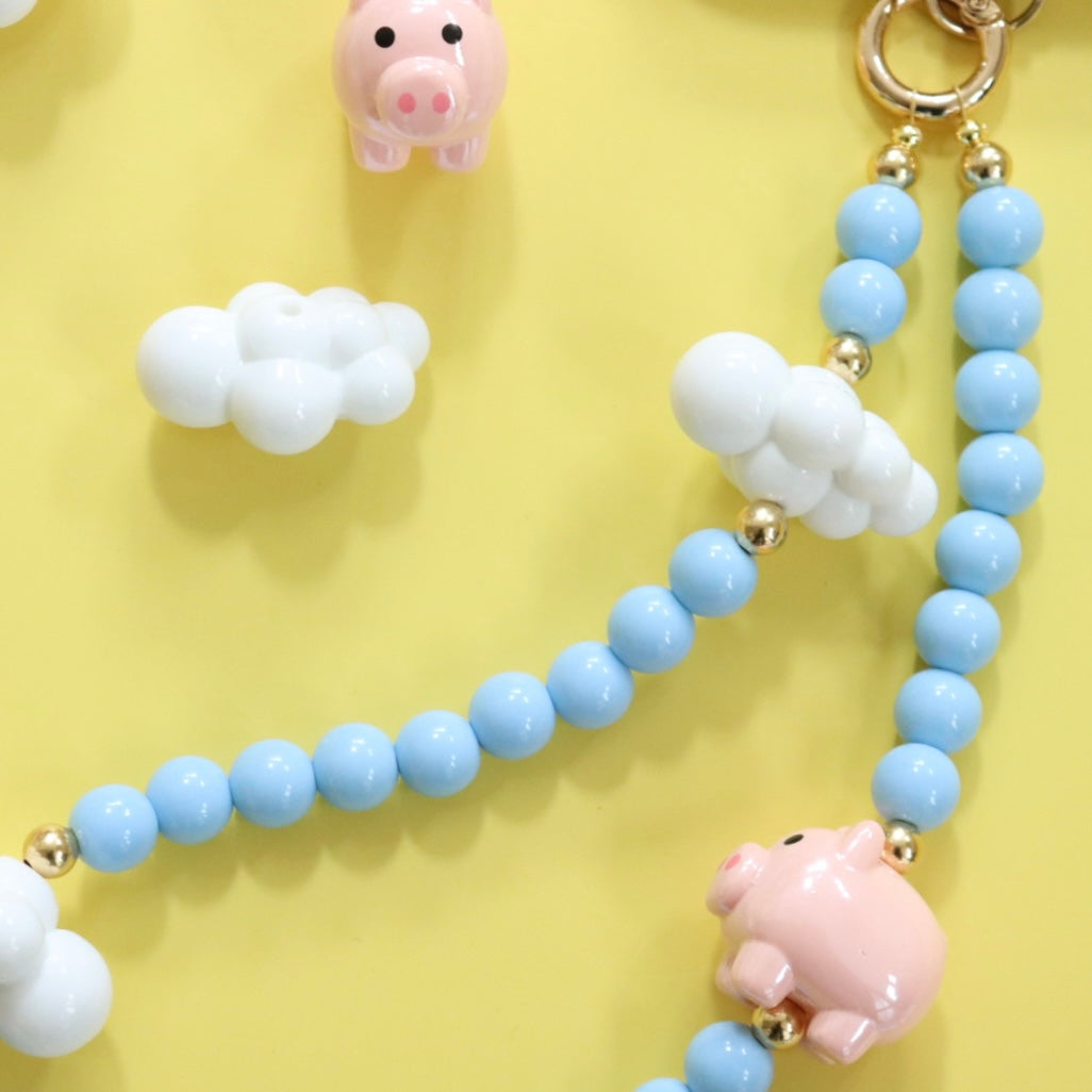 'Pigs Might Fly' Bead Phone Charm
