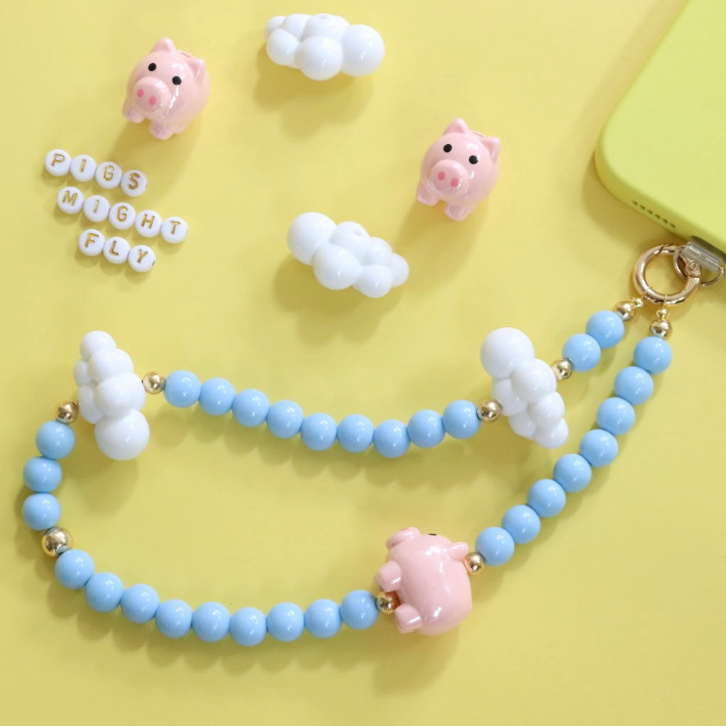 'Pigs Might Fly' Bead Phone Charm