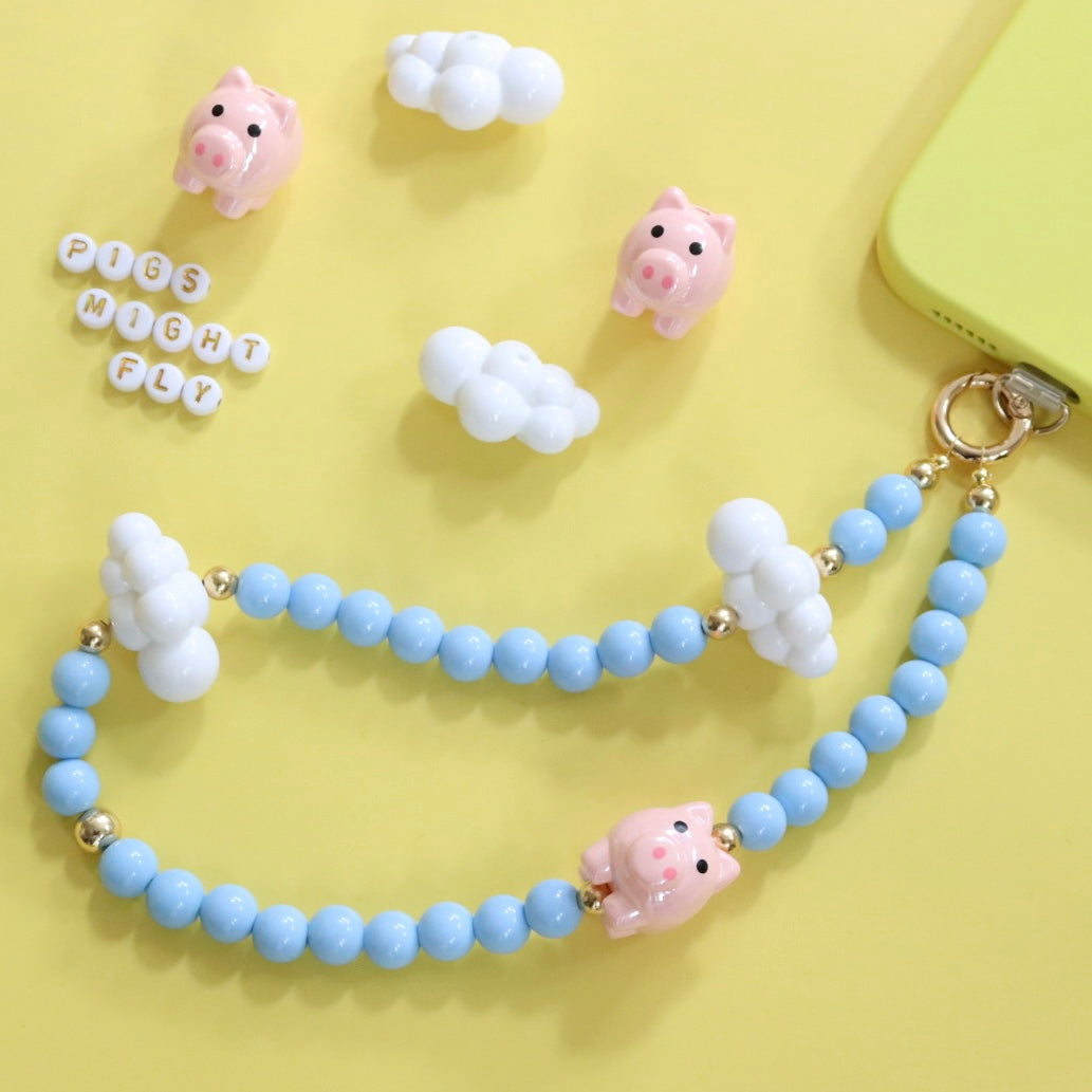'Pigs Might Fly' Bead Phone Charm