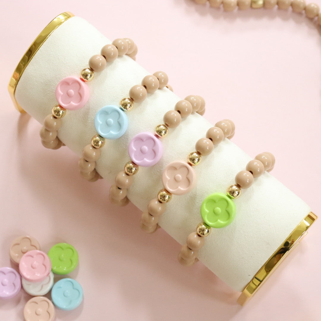 'Lucky Clover' Pastel Bead Bracelet