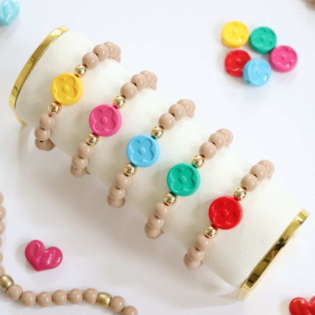 'Lucky Clover' Bright Bead Bracelet