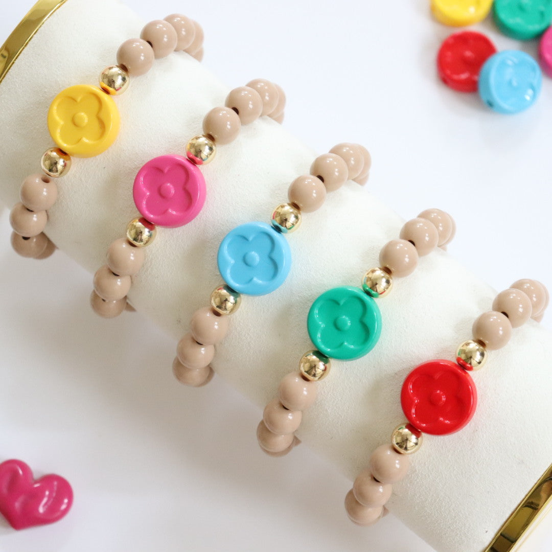 'Lucky Clover' Bright Bead Bracelet