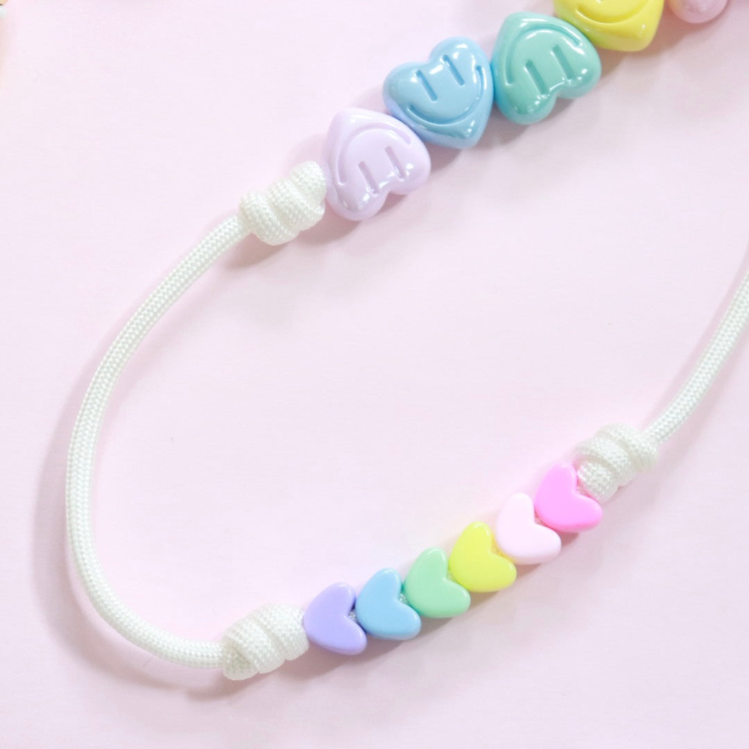'Happy Hearts' Paracord Bead Phone Charm