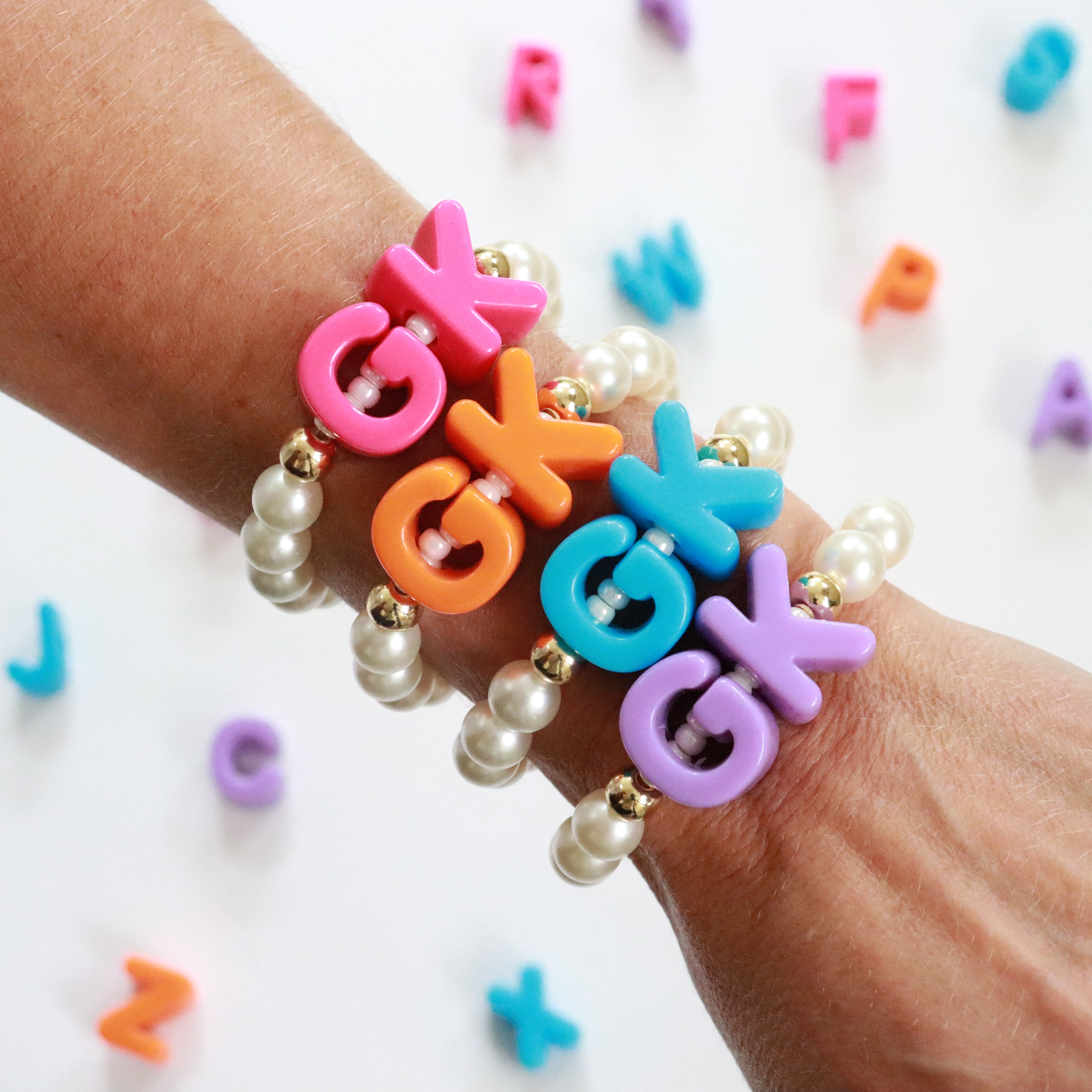 'Pearl Pop' Initials Bead Bracelet