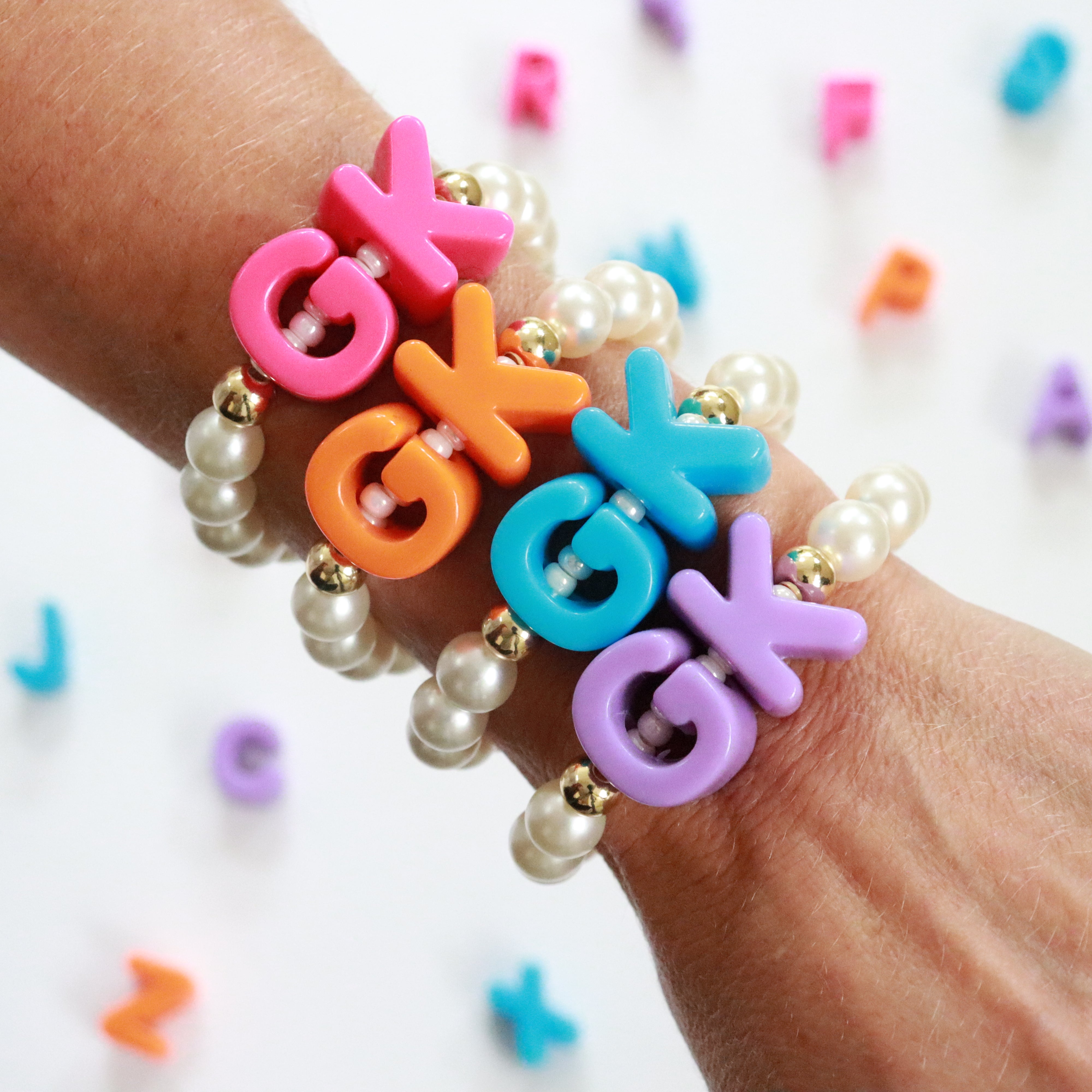 'Pearl Pop' Initials Bead Bracelet