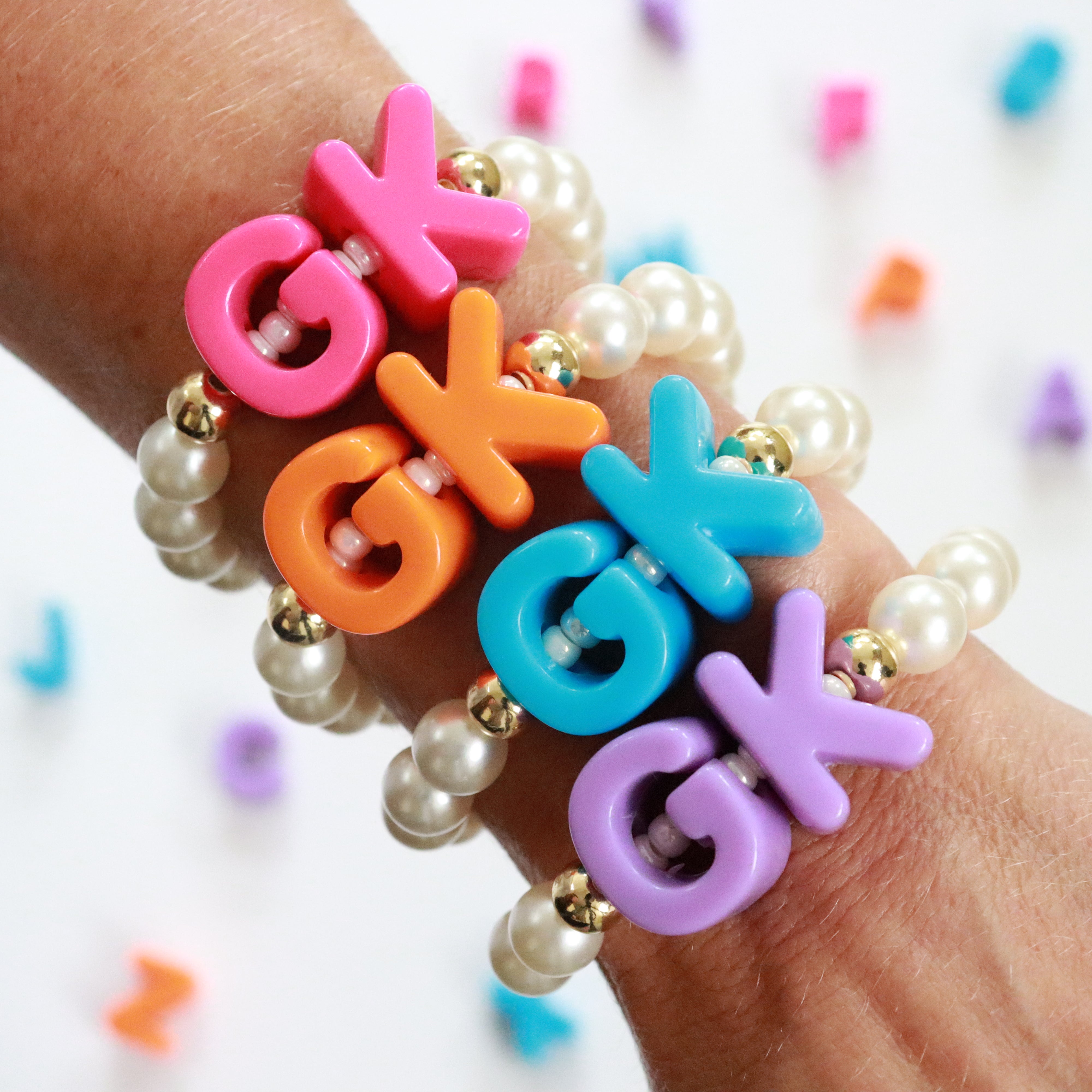 'Pearl Pop' Initials Bead Bracelet