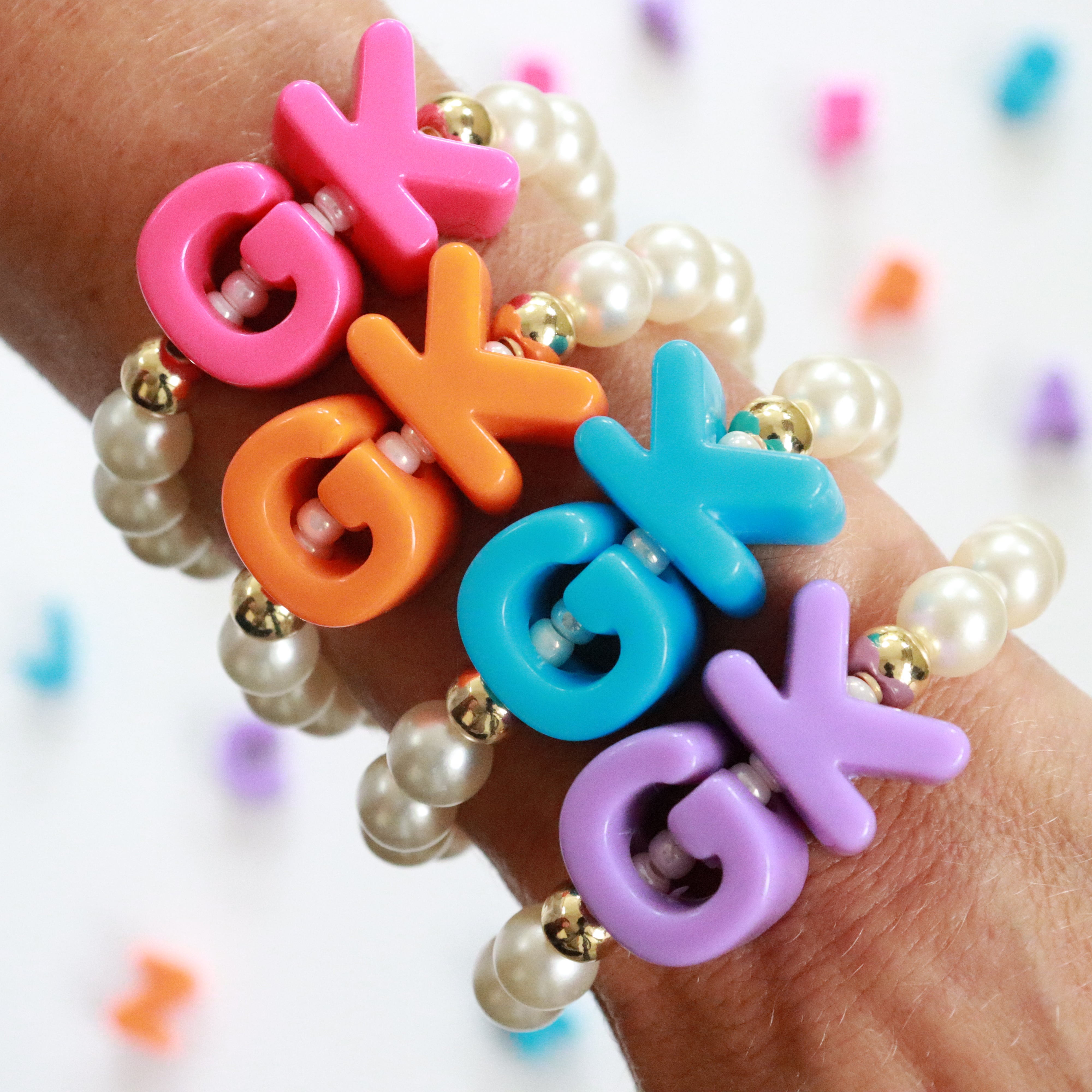 'Pearl Pop' Initials Bead Bracelet