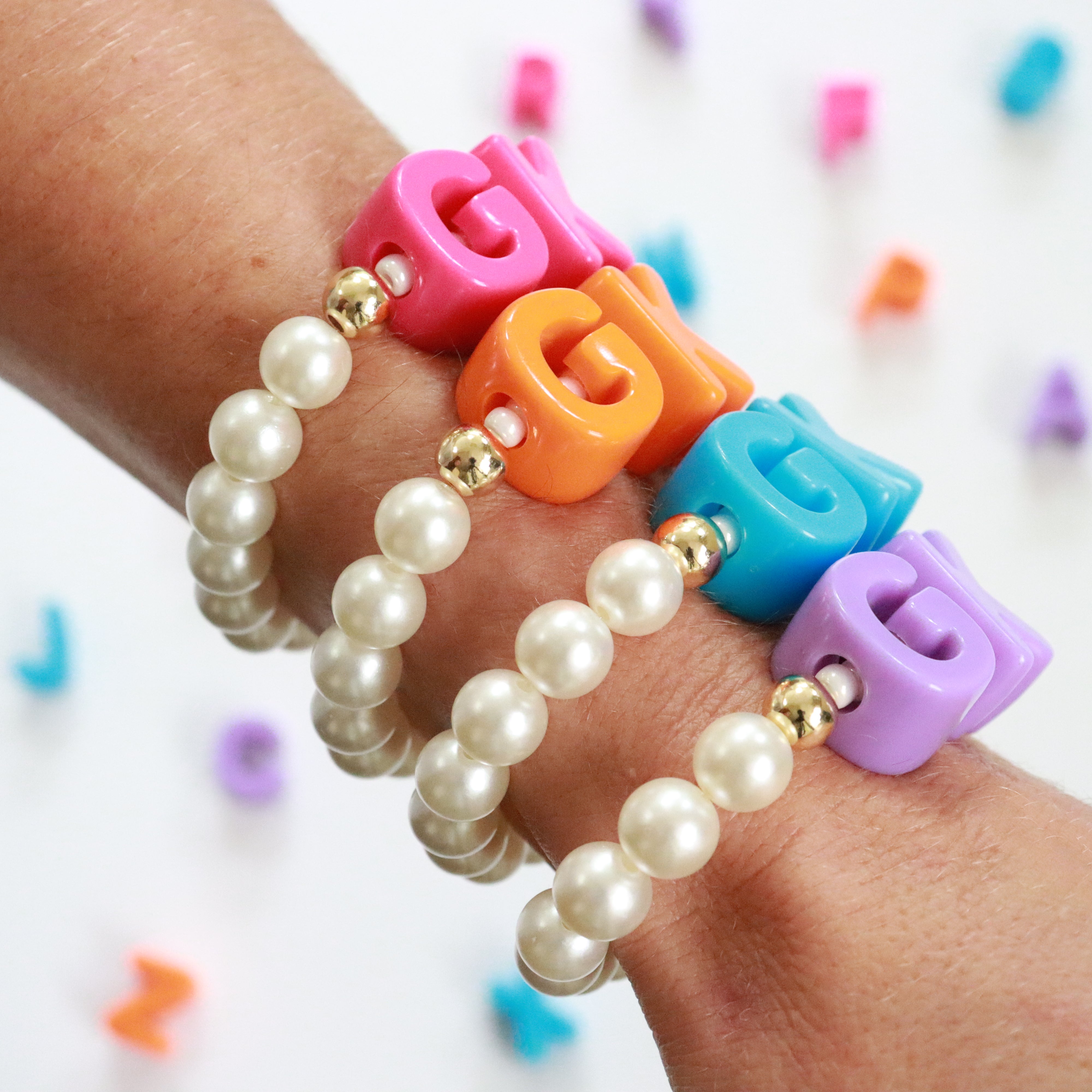 'Pearl Pop' Initials Bead Bracelet