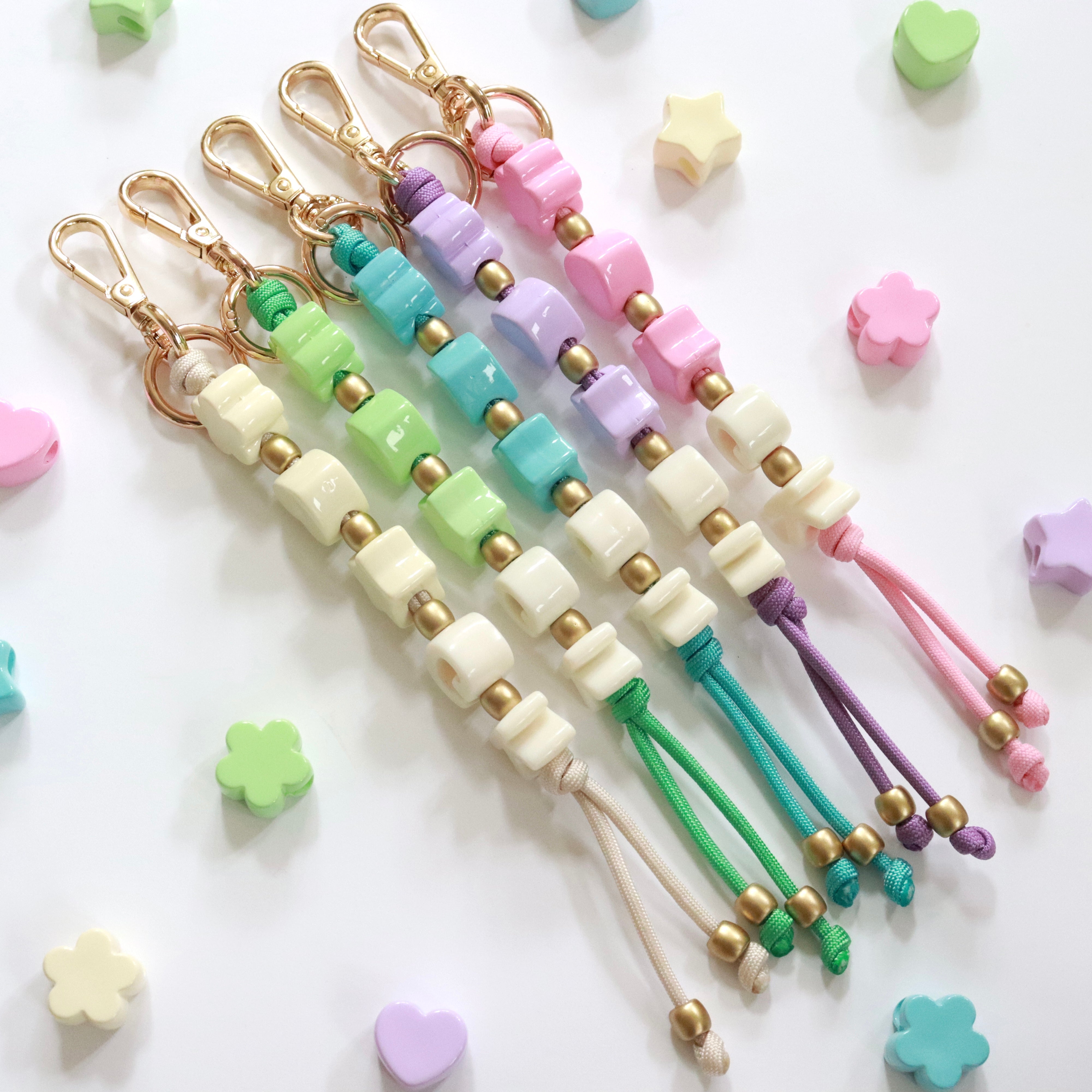 'Chunky Charm Trio' Paracord Keychain/Bag Charm