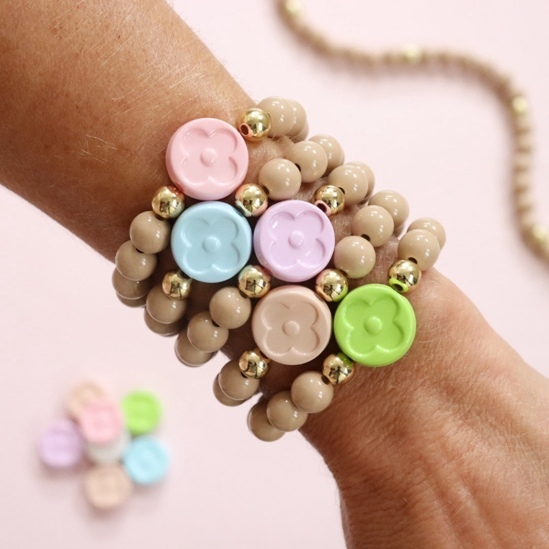 'Lucky Clover' Pastel Bead Bracelet
