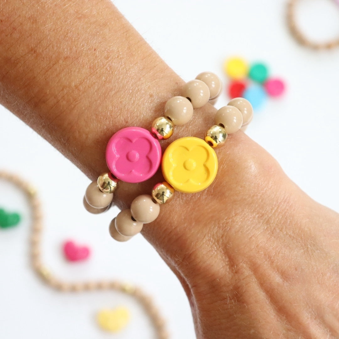 'Lucky Clover' Bright Bead Bracelet