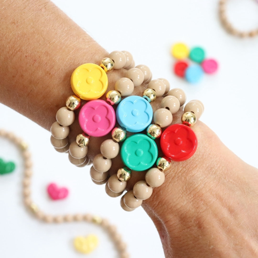 'Lucky Clover' Bright Bead Bracelet
