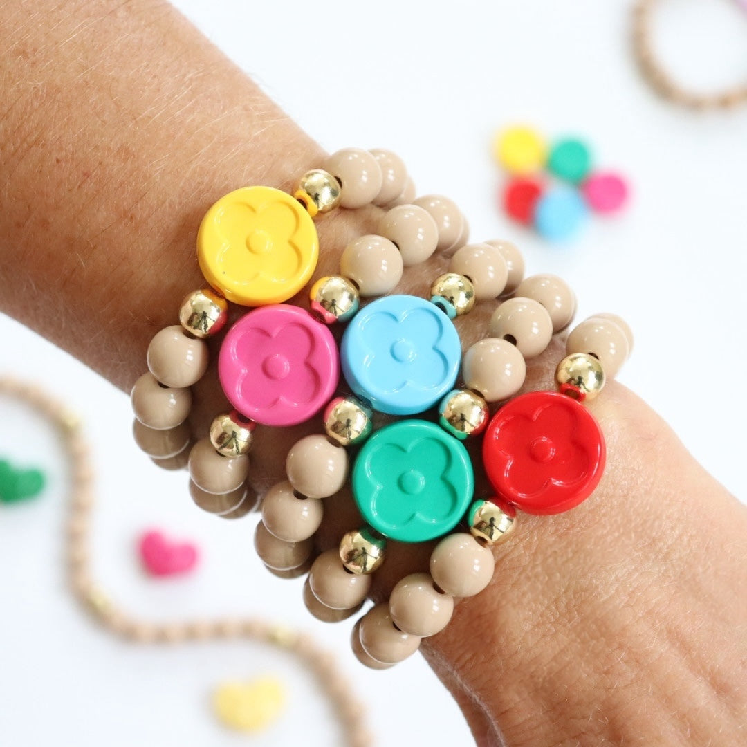 'Lucky Clover' Bright Bead Bracelet