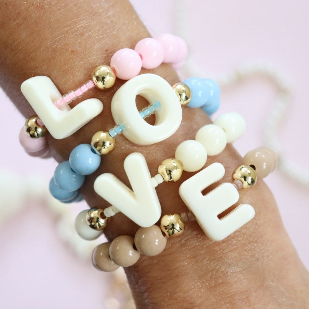'Love Letter' Cream Bead Bracelet