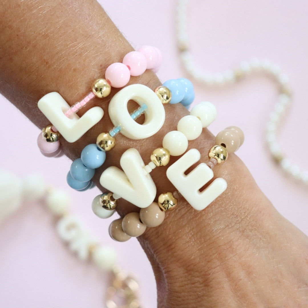 'Love Letter' Cream Bead Bracelet
