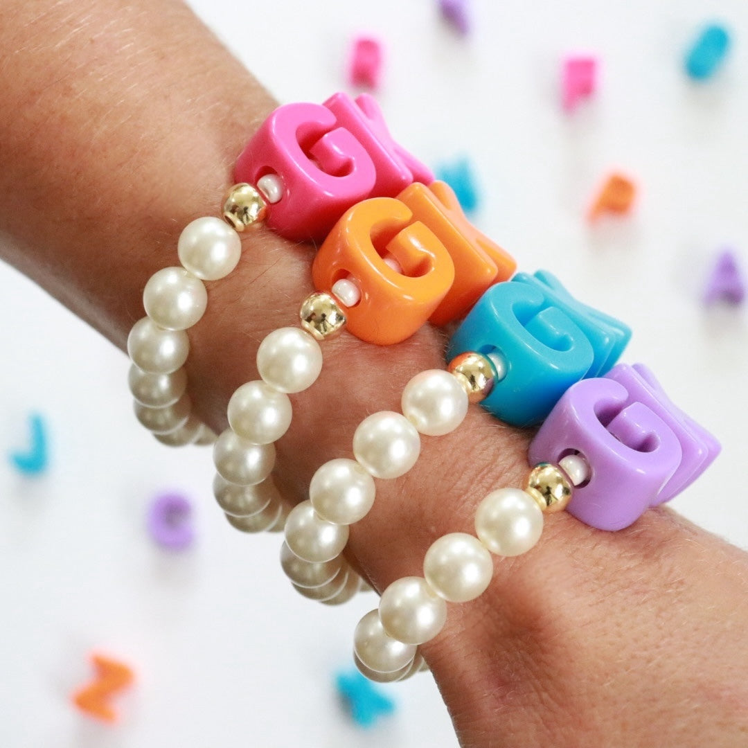 'Pearl Pop' Initials Bead Bracelet