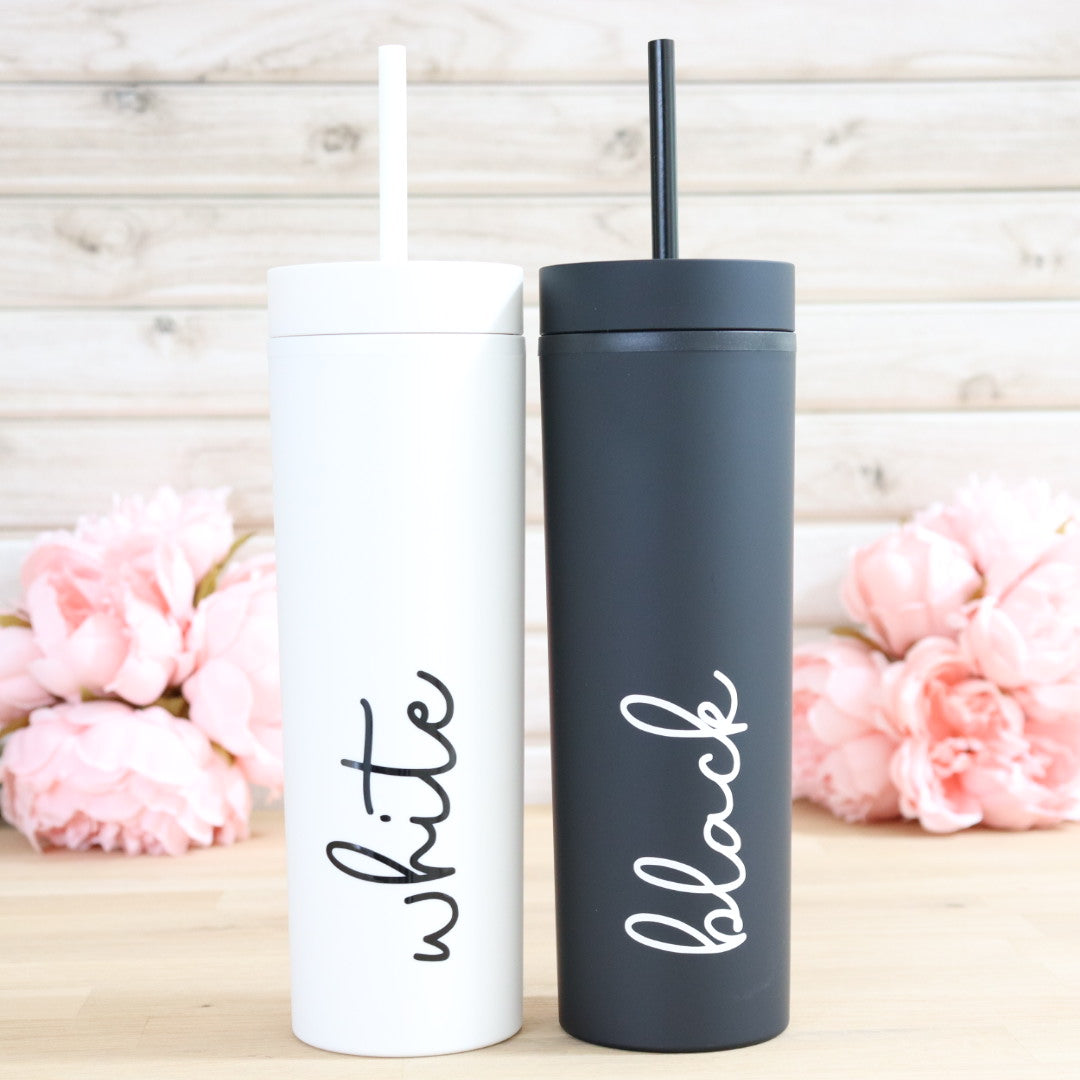 Skinny Matte Double Wall Tumbler (Personalisation Available)