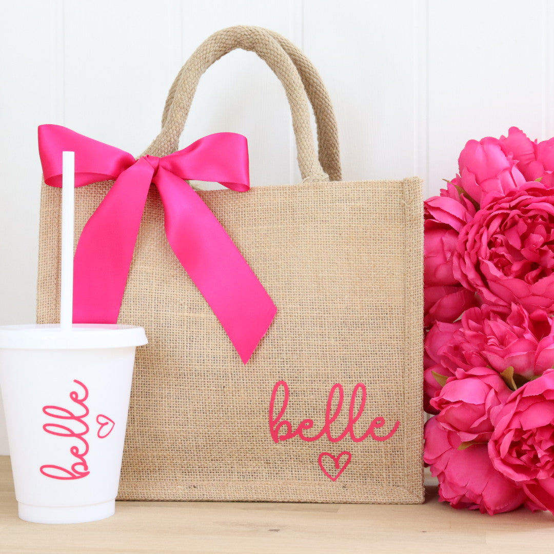 Jute Bag & Cold Cup Set - Personalised