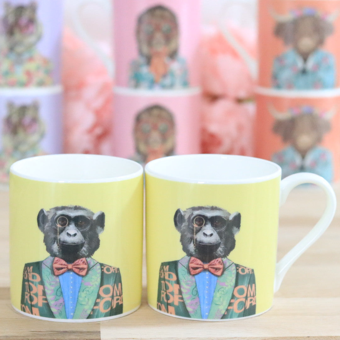 Fashion Animals Mug &/or Candle - Charles Chimp