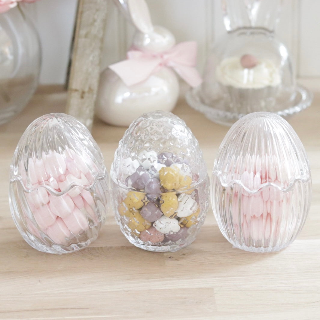 Bonbonniere Egg Shaped Jars - 3 Designs Available